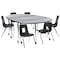 Flash Furniture Mobile 86" Oval Wave Grey Table Set-16" Chairs XU-GRP-16CH-A3060CON-60-GY-T-A-CAS-GG - alternate 4
